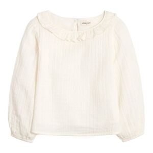 NWT Crewcuts Girls 4/5 White Gauze Ruffle Peter Pan Blouse